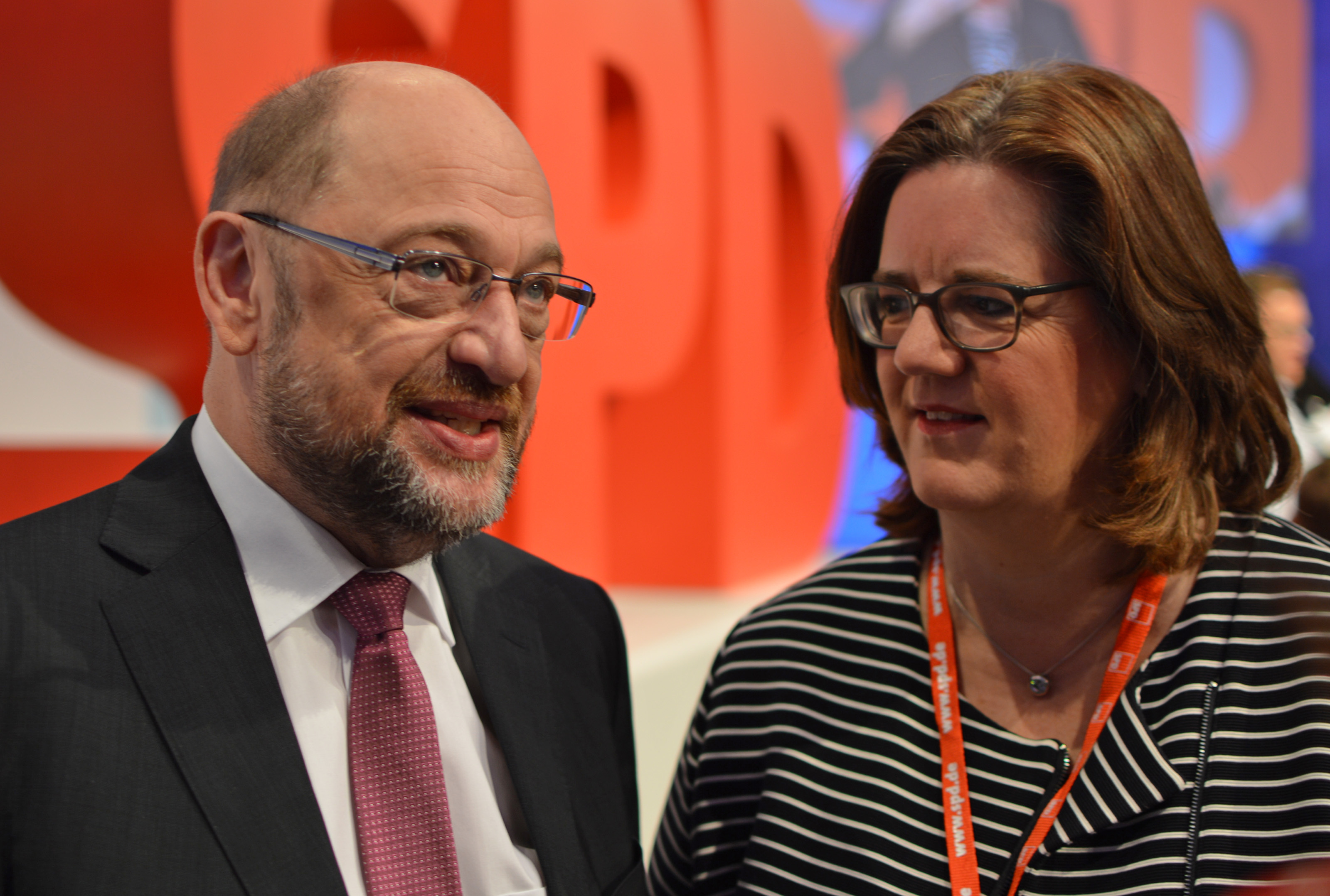 Martin Schulz und Kerstin Griese auf dem Parteitag