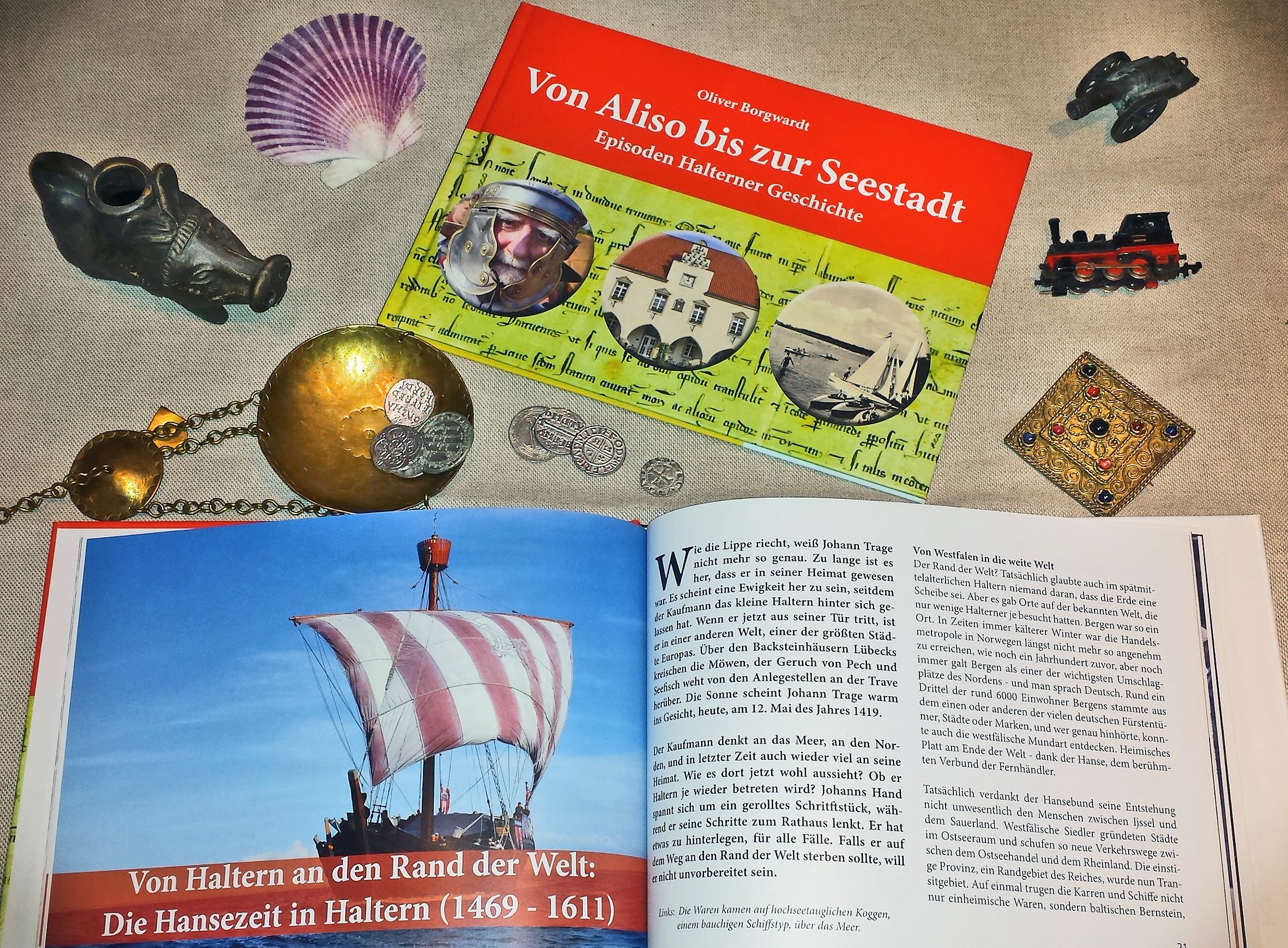 Das Buch ist eine unterhaltsame Einladung zu 2000 Jahren Halterner Geschichte. Foto: Autor