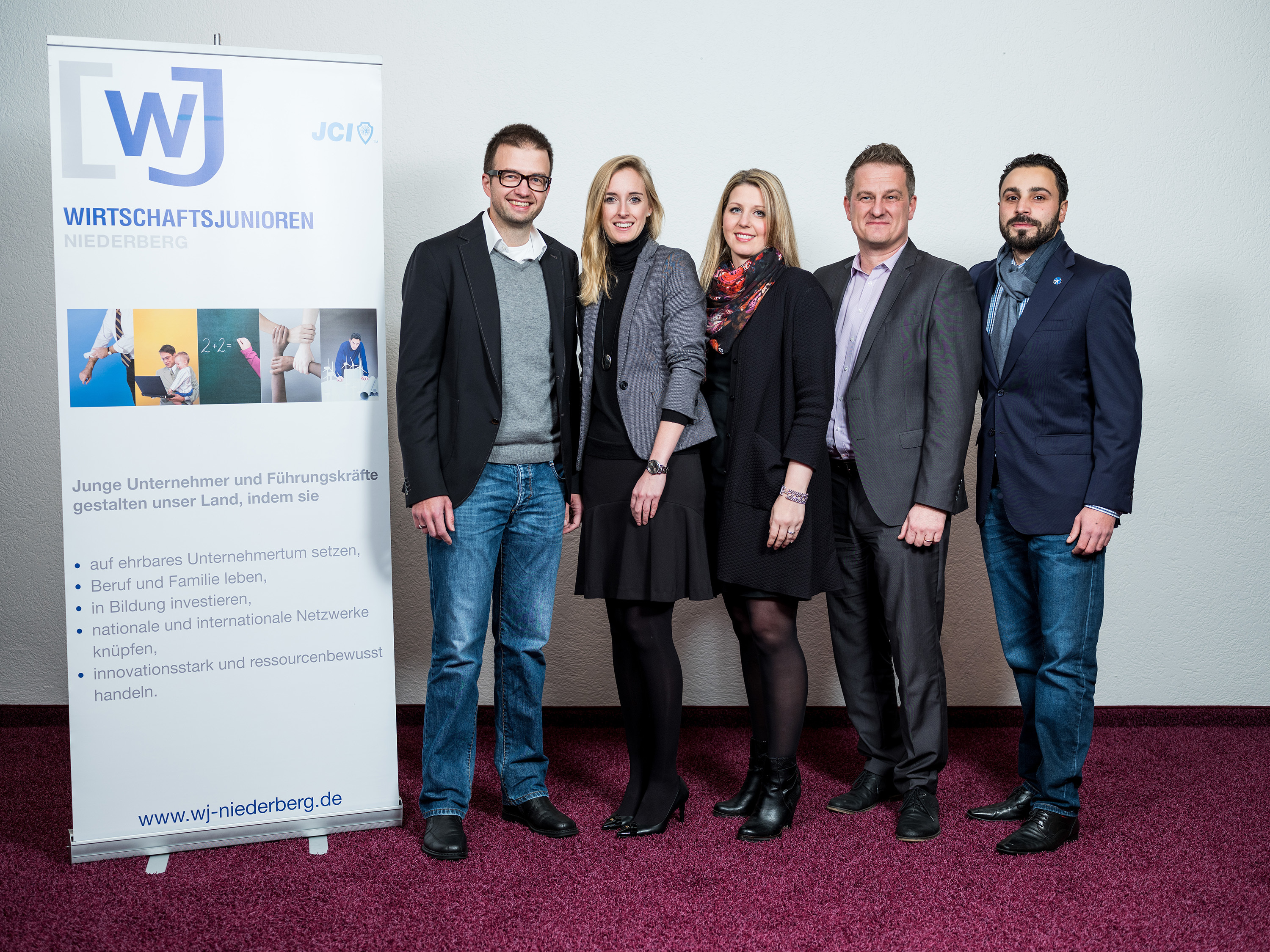 Der Vorstand 2018 der WJ Niederberg mit Mike Richter (von links), Karin Deters, Kathrin Damann, Marcus Stimler und Francesco Calio.
