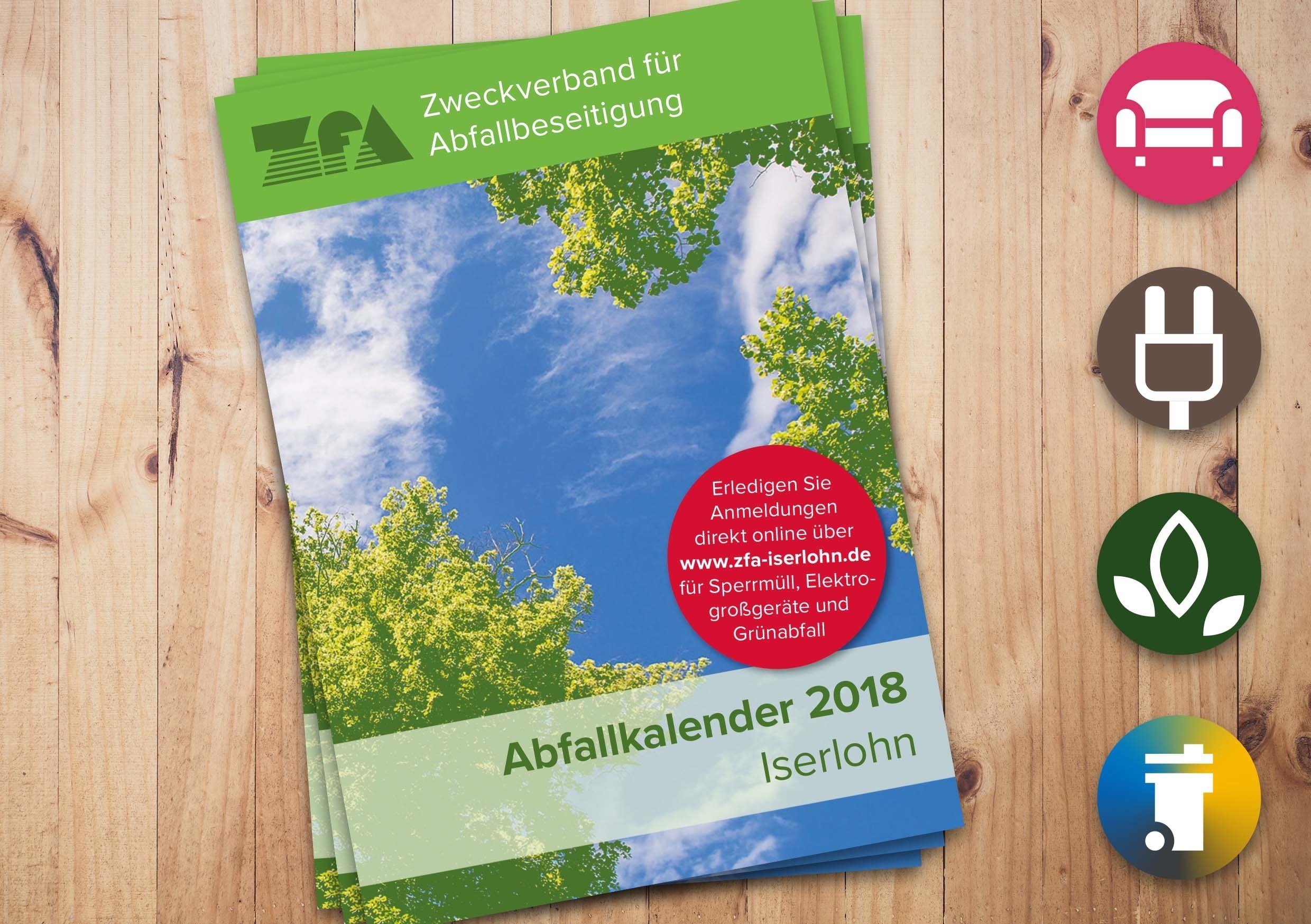 Der Abfallkalender 2018 für die Stadt Iserlohn ist ab sofort erhältlich.