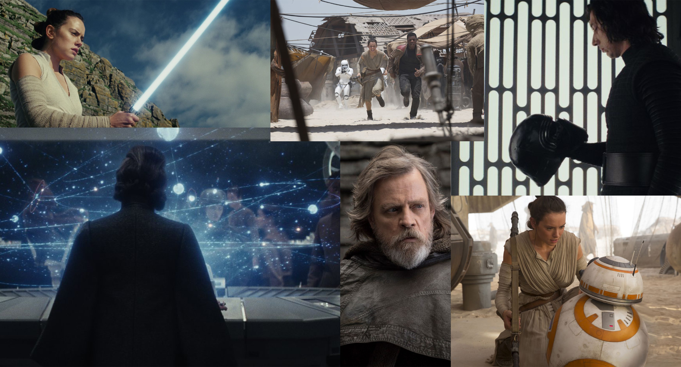 Ein kleiner Fotoreigen von den beiden großartigen Star-Wars-Filmen "Das Erwachen der Macht" und "Der letzte Jedi".