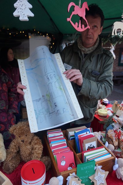 Den Kirchturm St. Martin gab es als "Lampe" und als Karte beim ambulanten Betreuten Wohnen des LVR.