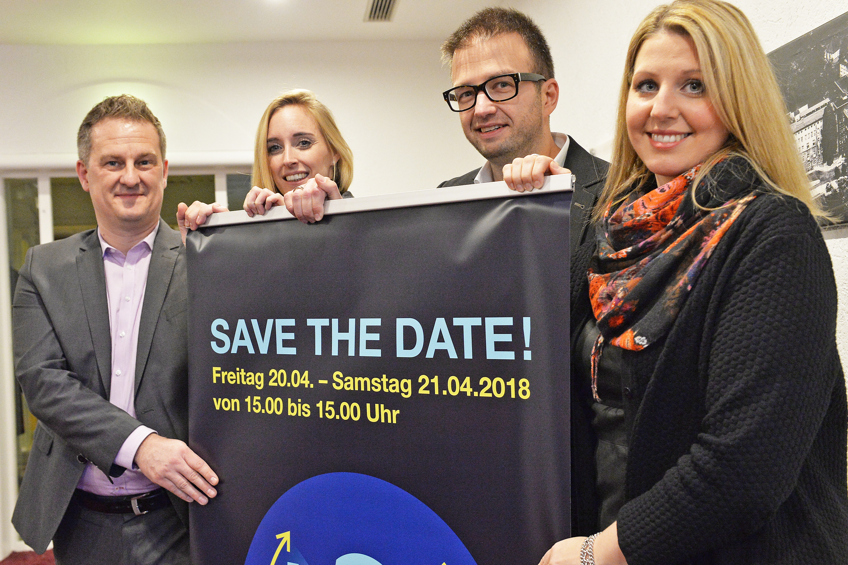 Marcus Stimler (von links), Karin Peters, Mike Richter und Kathrin Damann möchten, dass am 24. April 2018 möglichst viele Firmen und Institutionen an "Niederberg 24h live" teilnehmen.