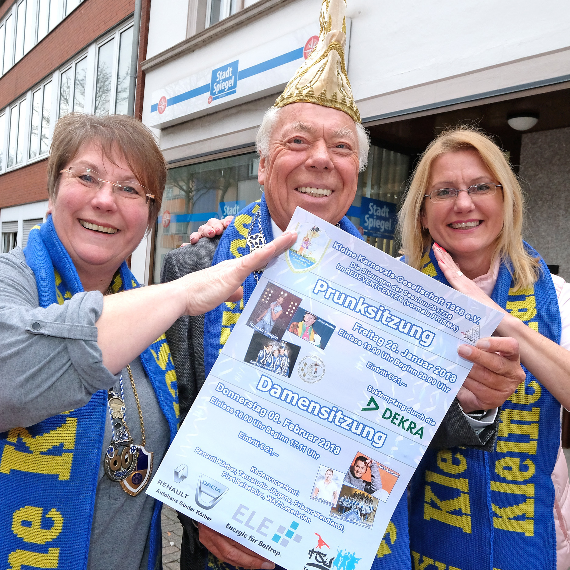 Pia Wiesmann, Günter Körber und Almuth Kubitza freuen sich schon riesig auf die KKG-Prunksitzung und die Damensitzung.
