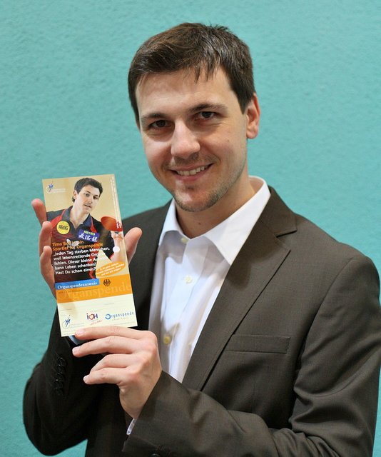 Tischtennisprofi Timo Boll engagiert sich seit Jahren für mehr Spendebereitschaft.