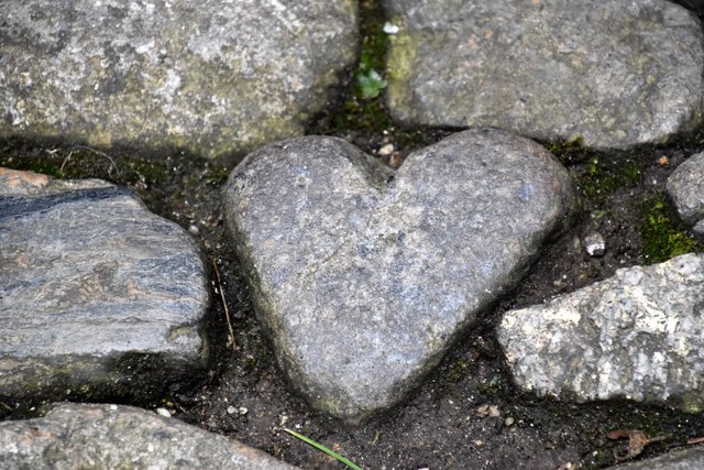 uralte Pflasterung im Weg einer Burg