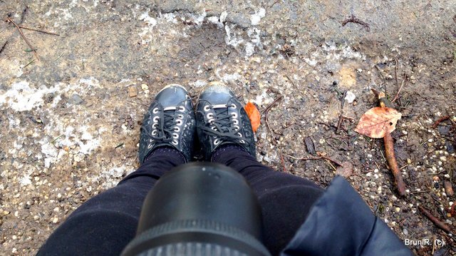 Schmutzige Schuhe habe ich mir geholt... hier mache ich gerade eine Pause...