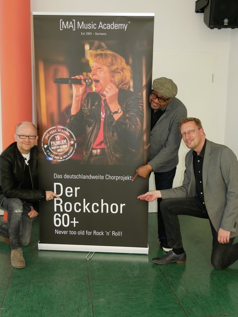 Der Rockchor 60+ wird die Essener Musikkultur beleben, versprechen Dieter Falk, David Thomas und Reinhard Stöckmann