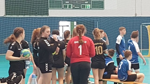 Zwischen den Spielen wird Handball geguckt