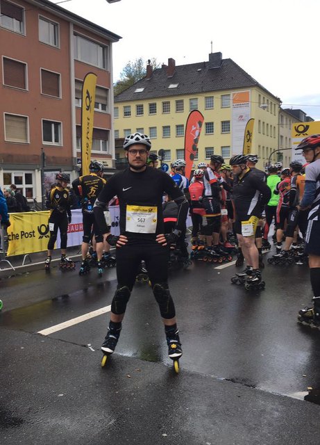 Platz 4 für Speedskater Fabian Ruhland vom RSC Neviges e.V. beim Deutsche Post Marathon auf Inlinern