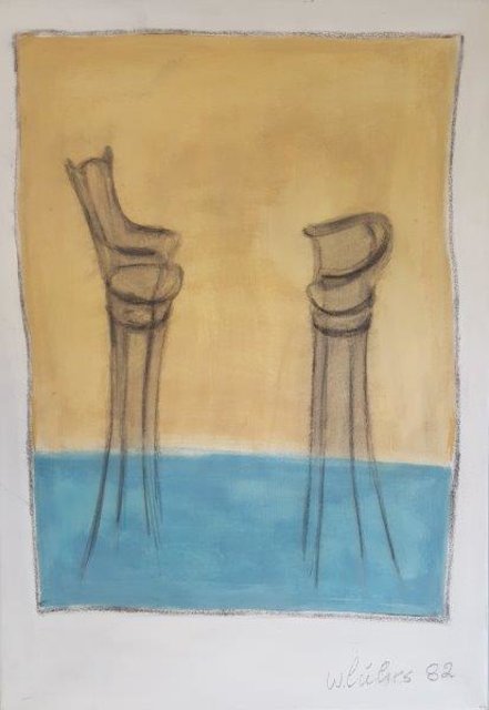 Ohne Titel 6 (Stühle). Original auf Leinwand von 1982. Maße ca. 100 x 70 cm. | Foto: Winfried Lührs