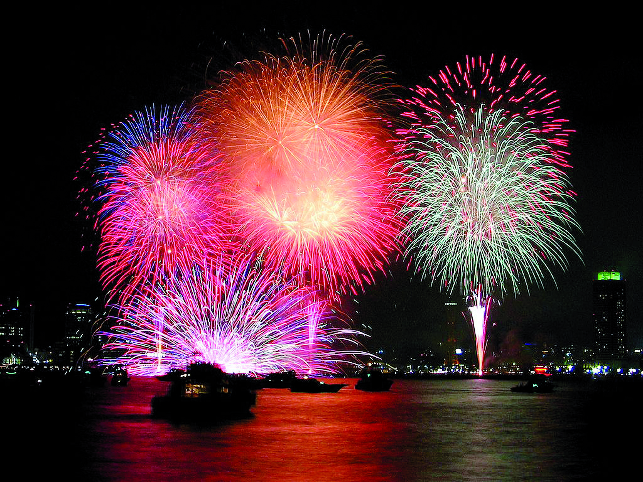 Das Feuerwerk ist alljährlich das Highlight des Japan-Tages.