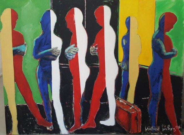 Ohne Titel 2 (Menschen). Original auf Leinwand von 2006. Maße ca. 150 x 200 cm. | Foto: Winfried Lührs