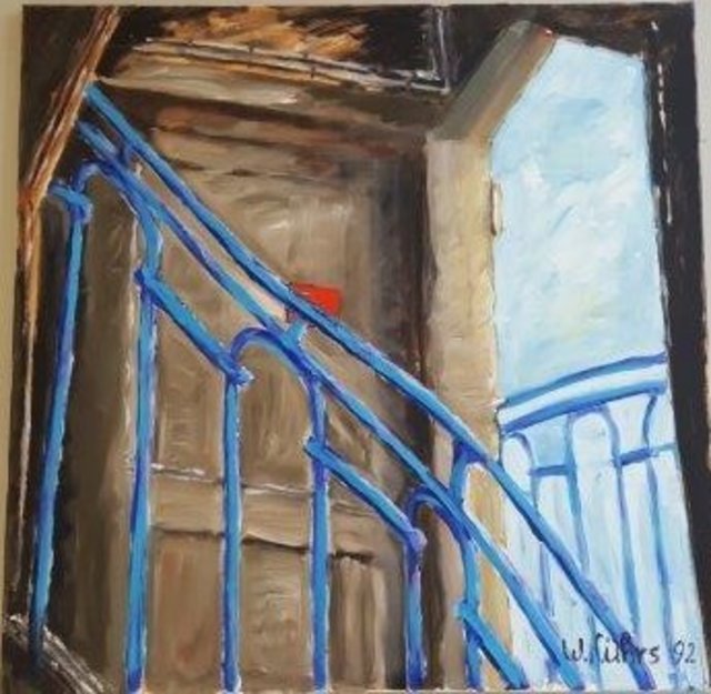 Ohne Titel 8 (Treppen 2). Original auf Leinwand von 1992. Maße ca. 100 x 100 cm. | Foto: Winfried Lührs