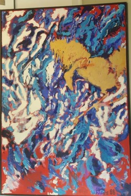 Ohne Titel 3 (Abstrakt). Original auf Leinwand von 1988. Maße ca. 225 x 150 cm | Foto: Winfried Lührs