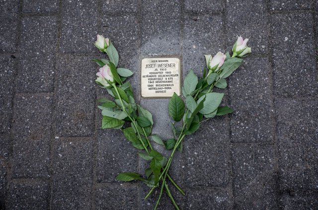 Als Stolpersteine in den Gehweg eingelassene Metallsteine erinnern an Opfer des Nazi-Regimes, damit sie nicht in Vergessenheit geraten. Foto: Gerd Kaemper