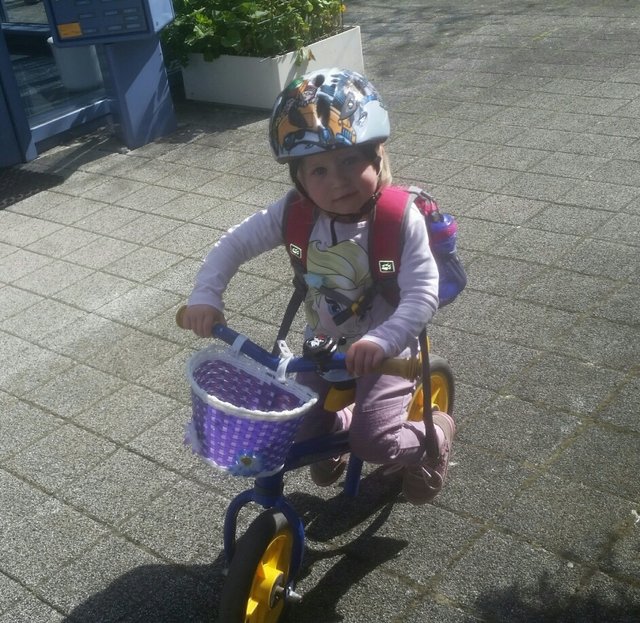 Früh übt sich, die erste Tour zur Kita