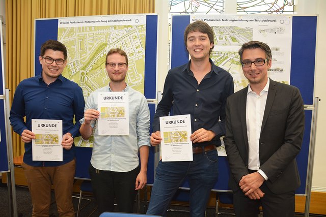 Auch der Entwurf "Urbanes Produzieren - Nutzmischung am Stadtboulevard" wurde mit einem 1. Platz bedacht.