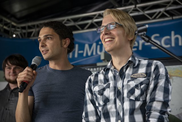 Checker Can und Poetry Slammer Christofer mit f