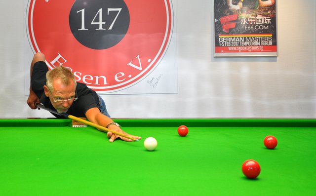 Markus Fischer ist zusammen mit seiner Frau Silja seit 2013 aktiv bei den 147ern. Während er Sportchef ist und in der Oberliga snookert, hat Silja Fischer den Vorsitz inne. Foto: Landgraf