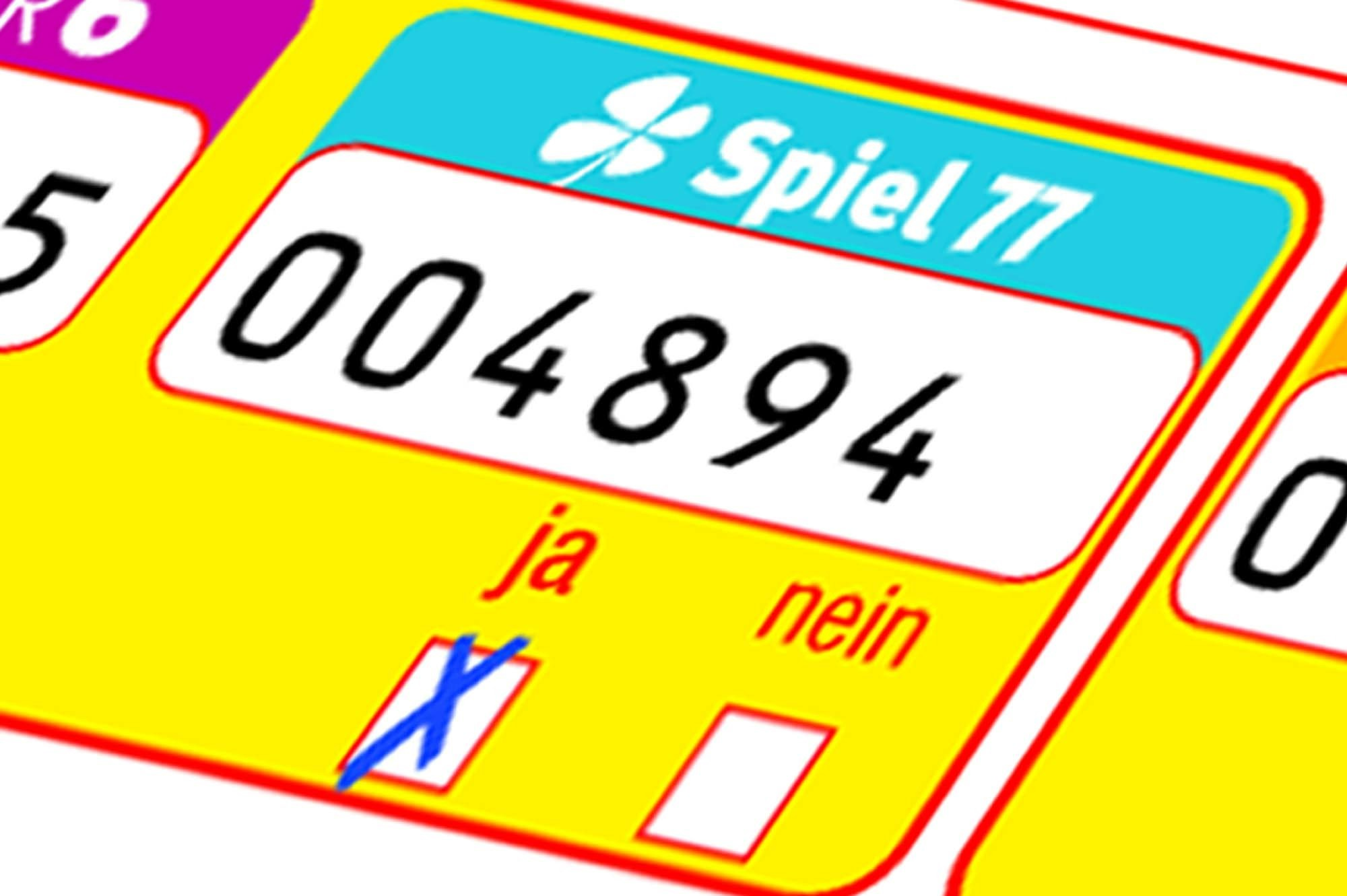 Das Ankreuzen der Zusatzlotterie Spiel 77 ist bei den Spielaufträgen von LOTTO 6aus49, Eurojackpot, der GlücksSpirale oder TOTO möglich und kann sich an diesem Wochenende besonders auszahlen.