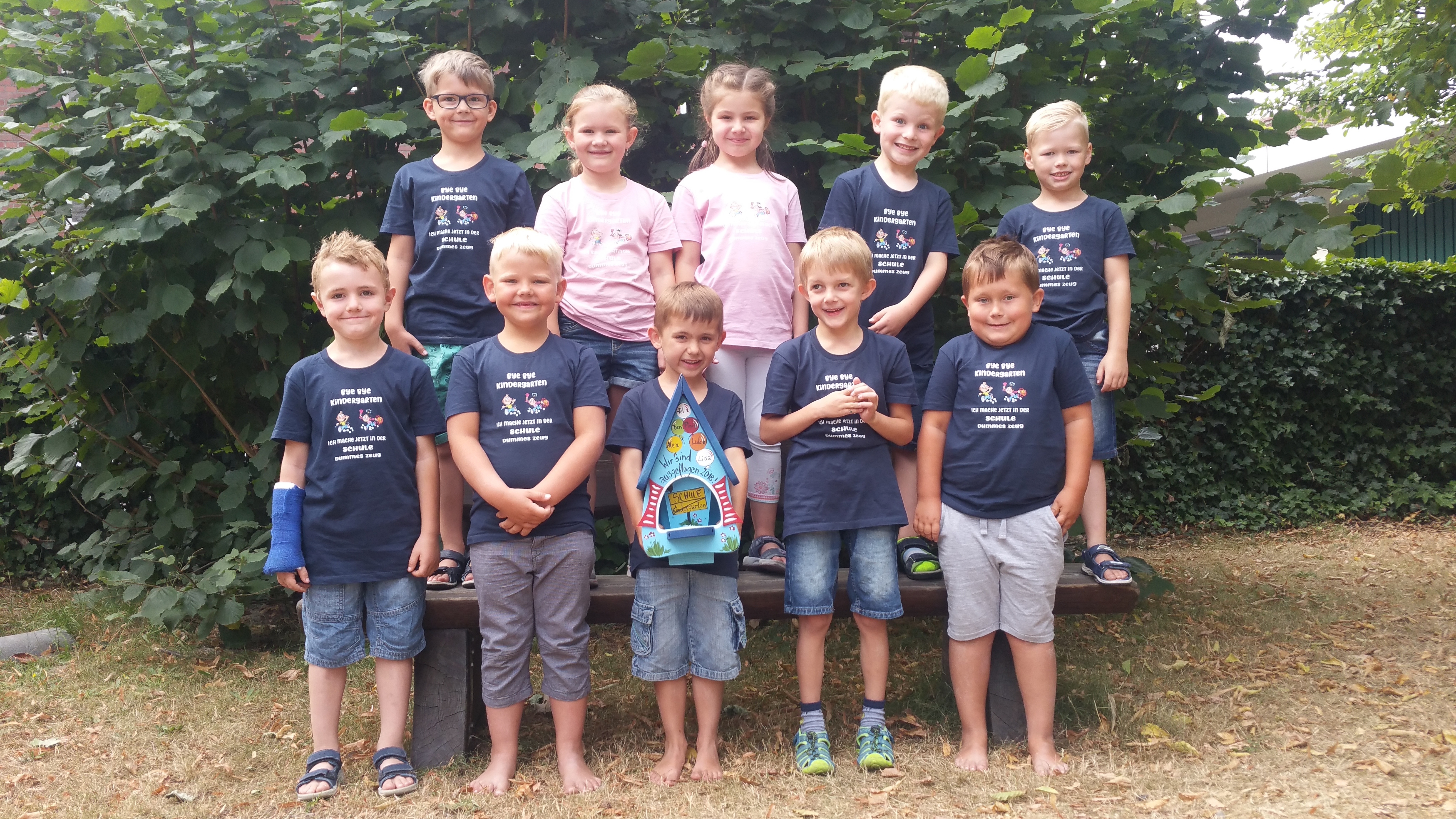 Zehn Kinder "flüchten aus ihrem Nest" im Kindergarten St. Paulus. Nach den Sommerferien kommen sie in die Schule.