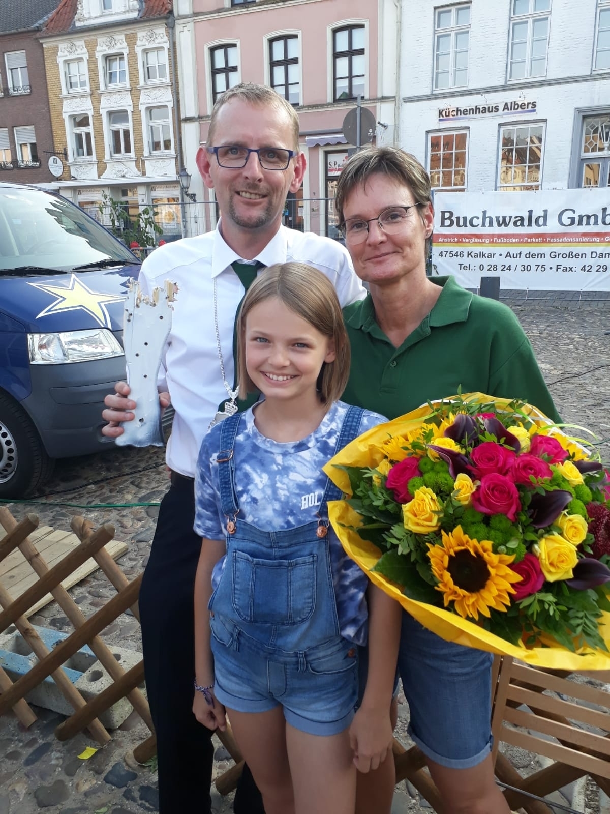 Kaiserpaar Marco und Nicole van Beek mit Tochter Merle.