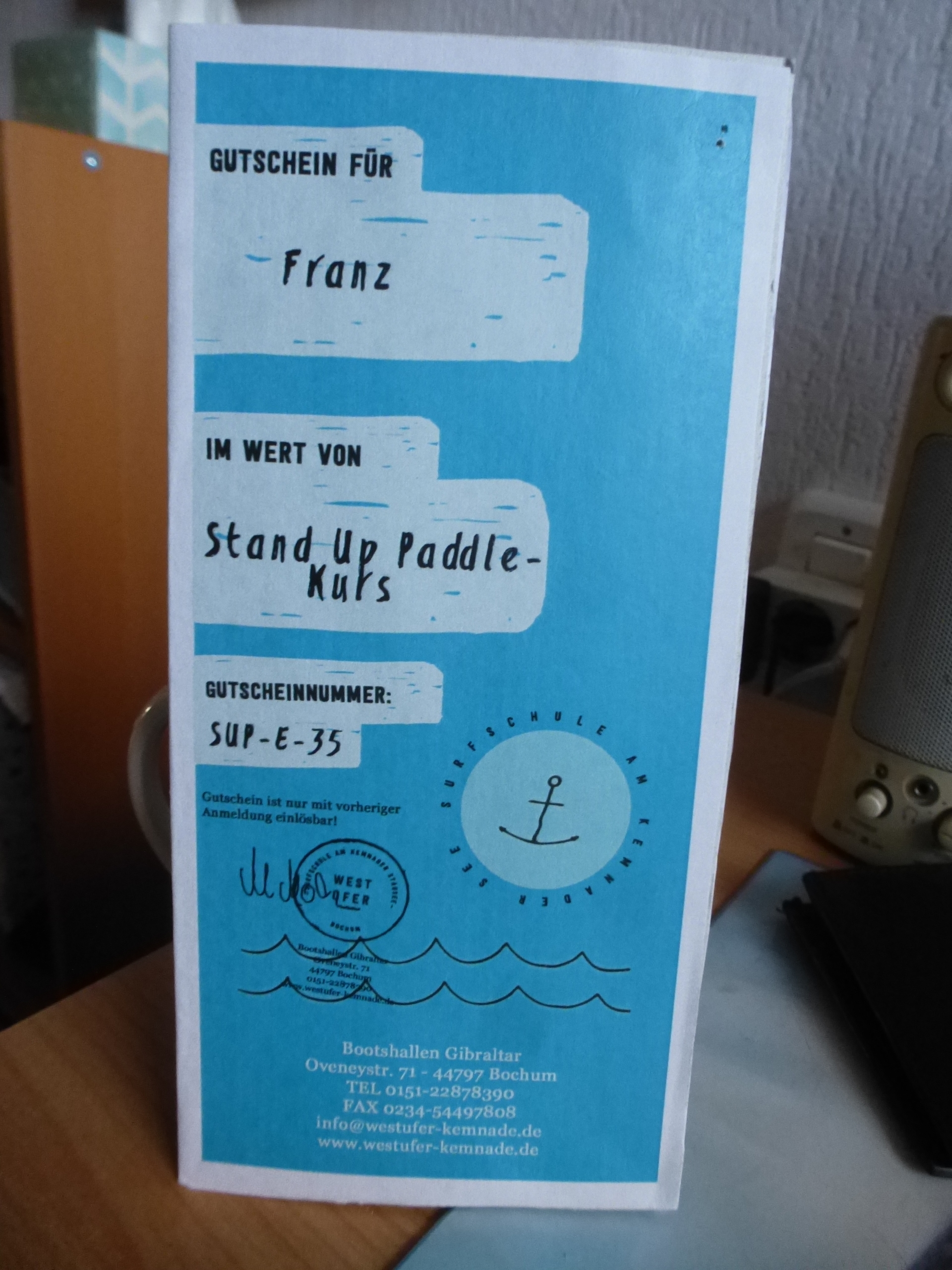 ein Geburtstagsgeschenk noch vom letzten Jahr
