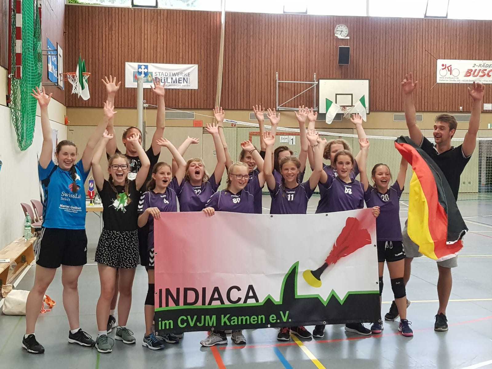 Bronze für die Kamener Indiaca-Spielerinnen. Da kannte der Jubel keine Grenzen mehr.