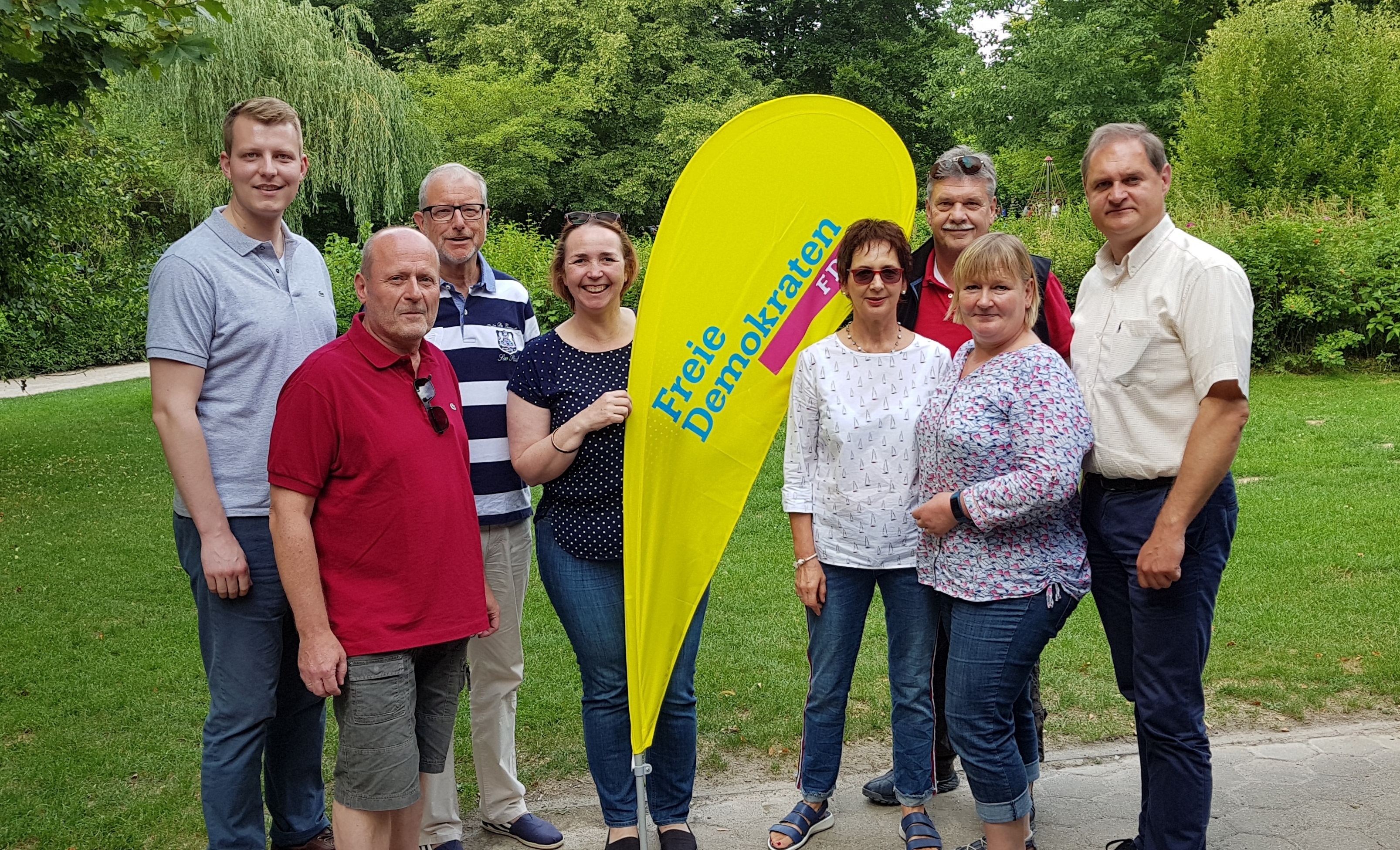 V. l. Henning Höne, Stefan Weige, Detlef Köpke, Angela Freimuth, Monika Adolph, Axel Hoffmann, Andrea Lipproß, Arne Hermann Stopsack