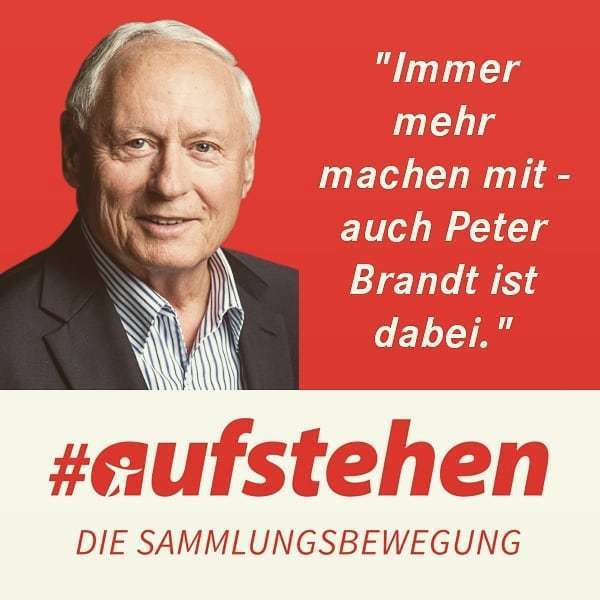 Über 85.000 Menschen haben sich inzwischen auf der Internetseite von #Aufstehen angemeldet. Auch Peter Brandt, der Sohn des legendären SPD-Kanzlers Willy Brandt, unterstützt die neue linke Sammlungsbewegung.
