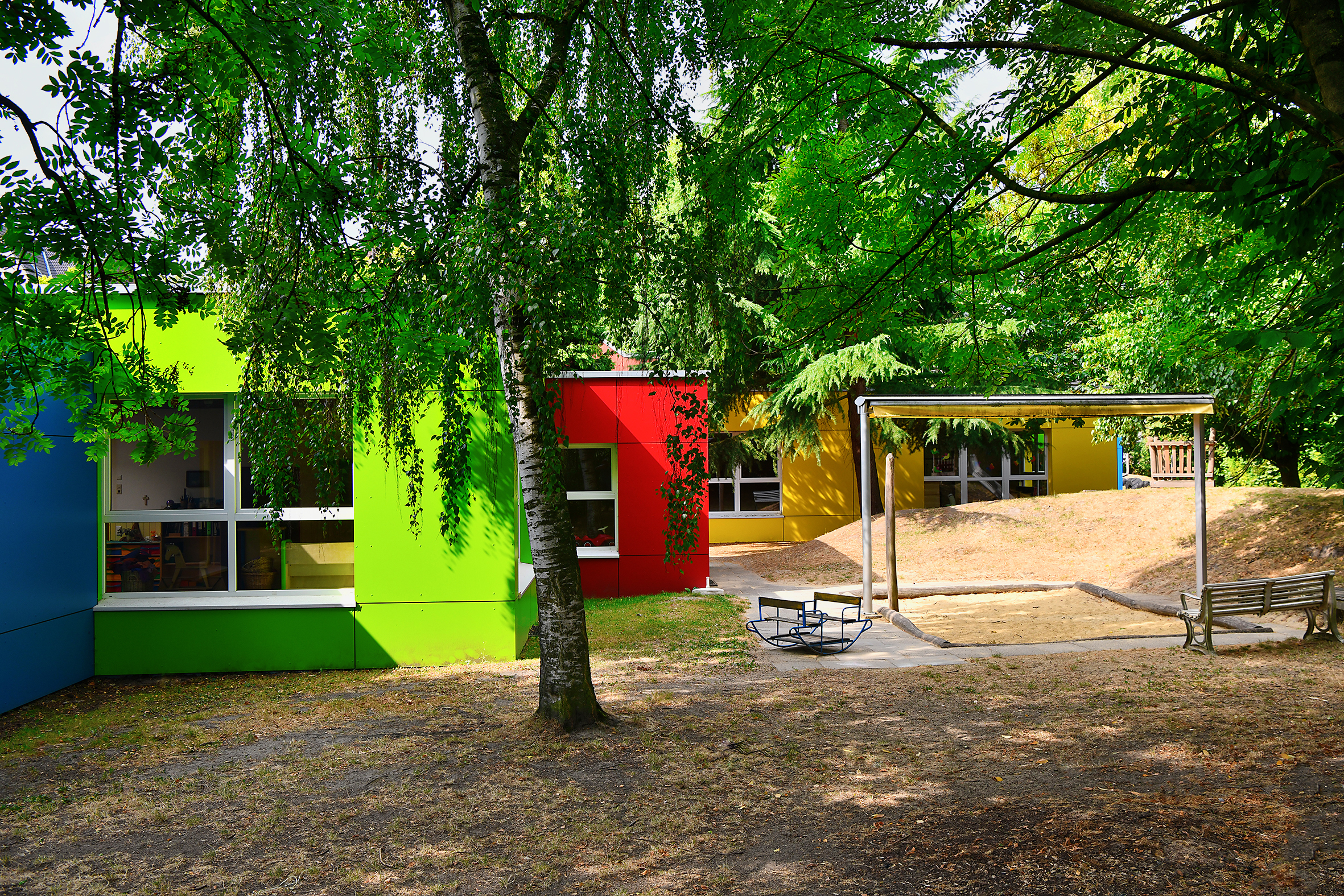 Die Kindertagesstätte zeigt sich nach umfassenden Baumaßnahmen im neuen Gewand.