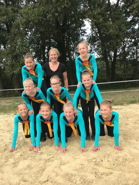 Es voltigierten: Joke Fass, Emma Karrasch, Shannon Hüsing, Jana Marc, Laura Grundmann, Leni Löddemann, Milena Makoveev, Tabea Brand und Ena Fritz. Foto: privat