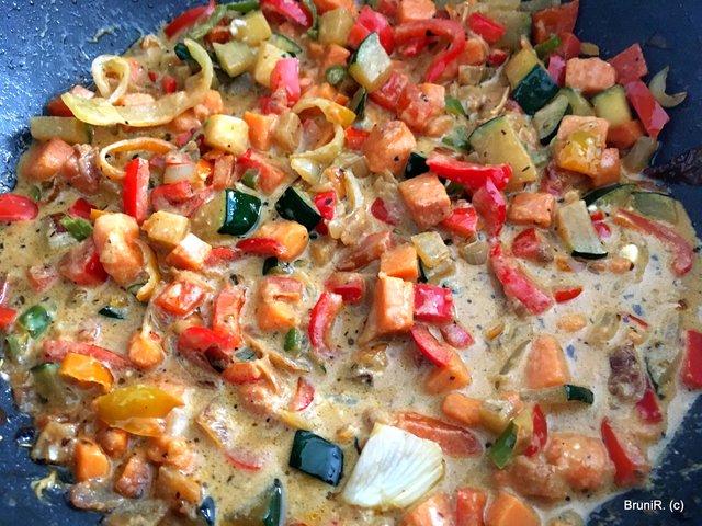 Hier ist der Ziegenkäse geschmolzen...