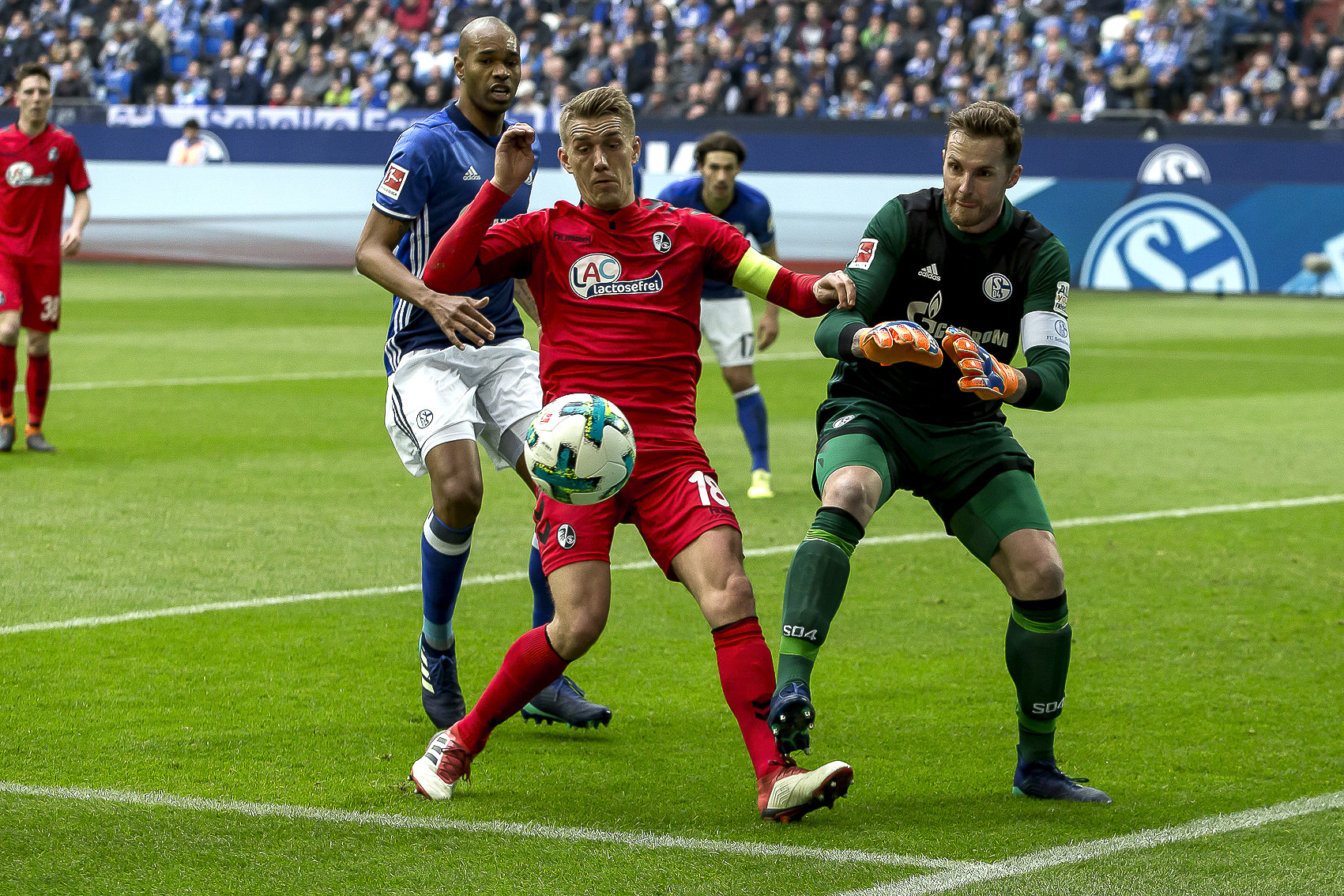 Beim letzten Aufeinandertreffen zwischen Schalke und Freiburg setzte sich der S04 am 31. März mit 2:0 durch.