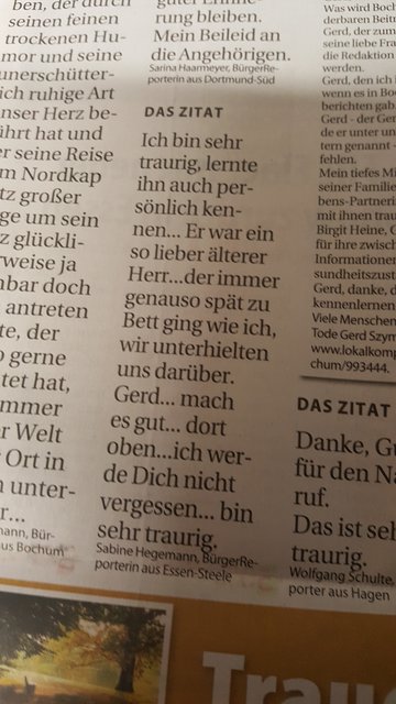 Traurig nehmen wir Abschied