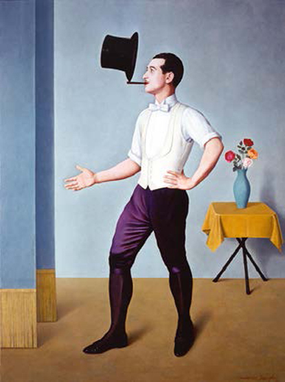 Antonio Donghi, Il Giocoliere, 1936, Der Jongleur, Privatsammlung ist eines der Kunstwerke in der Ausstellung im Museum Folkwang. Foto: Museum Folkwang