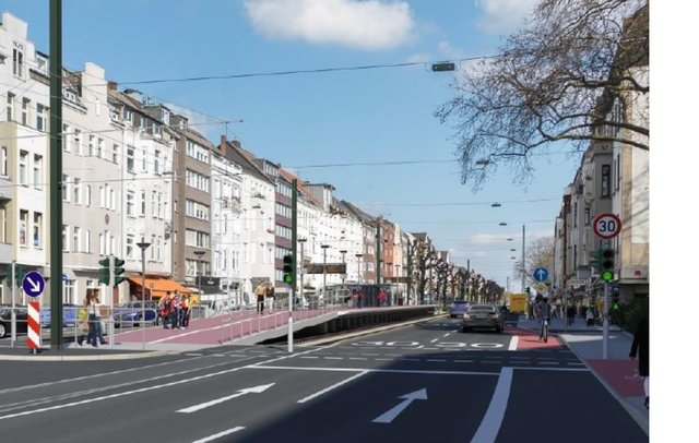 Luegallee Planung mit Hochbahnsteig