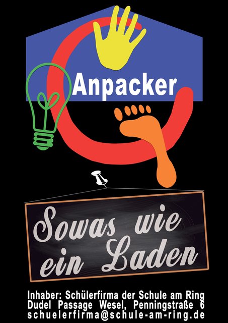 Der Flyer des neuen Unternehmens, auch geeignet als Visitenkarte.