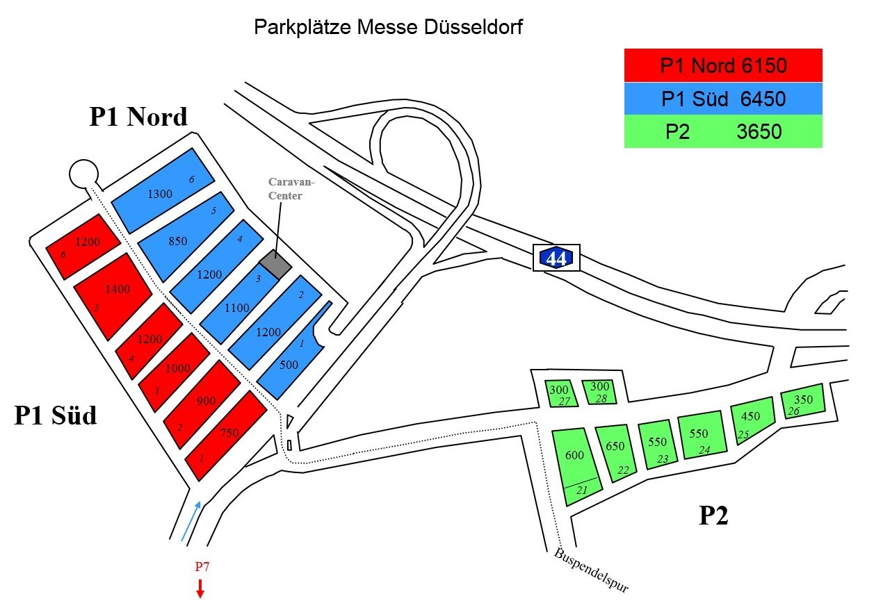 Parkplätze auf dem Messegelände