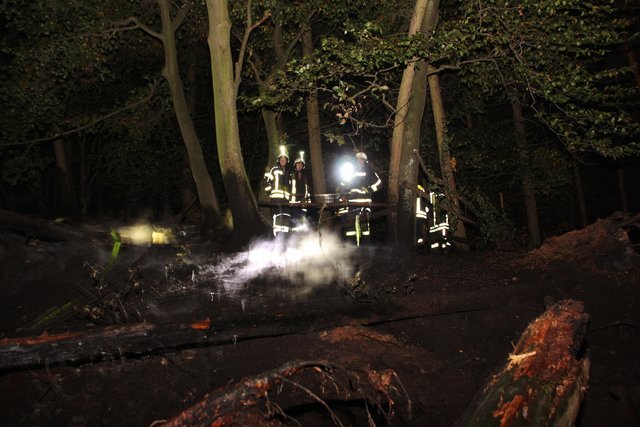 Das Feuer hatte sich auch unterhalb des Waldbodens ausgebreitet.