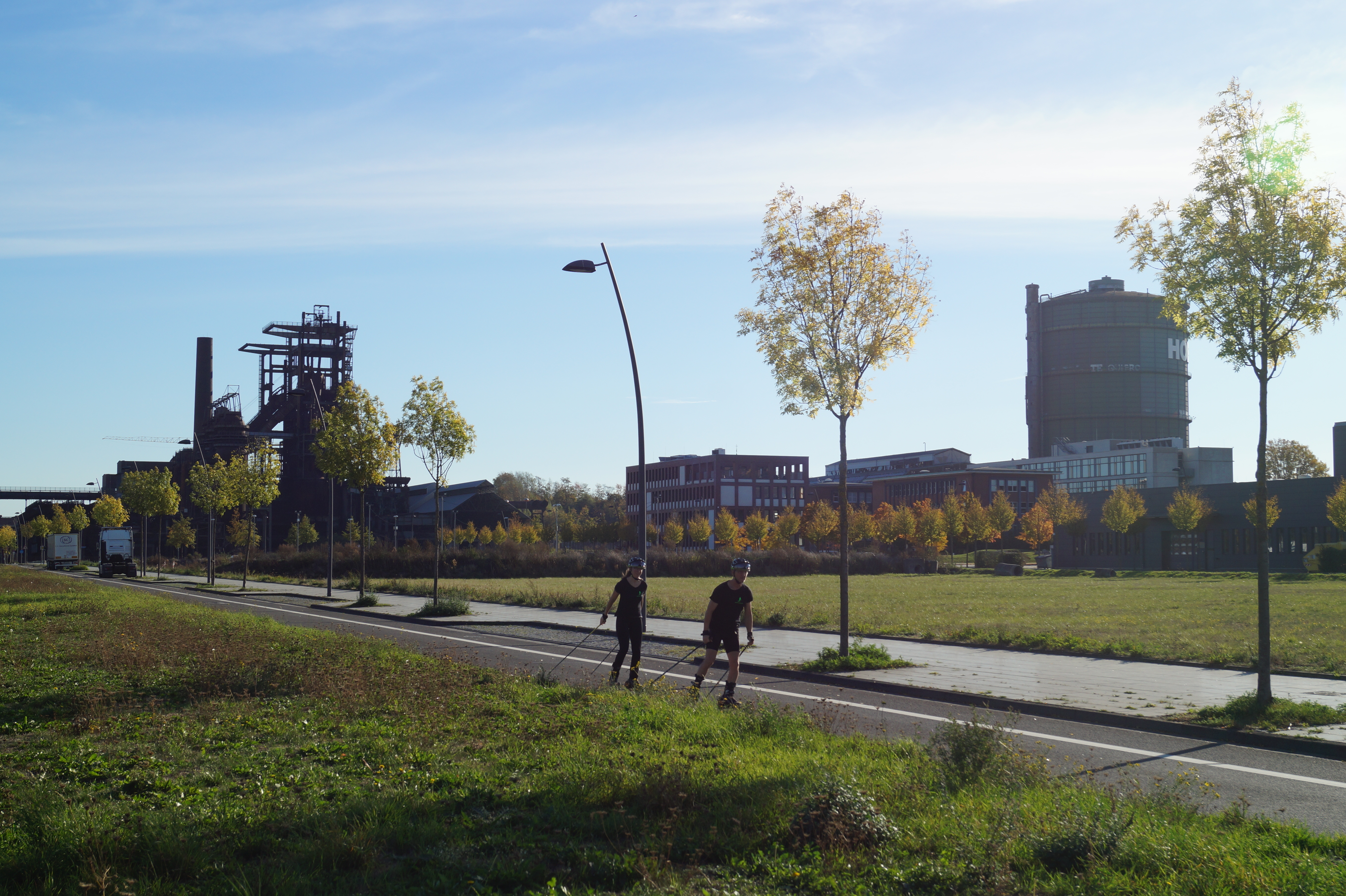 Frühmorgens ist das Gelände auf Phoenix West noch ruhig und bietet sich zum entspannten Rollen an.