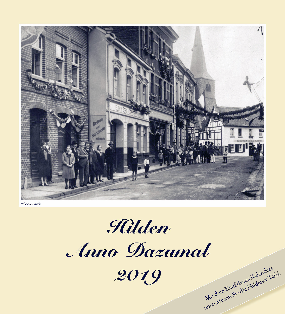 Historische Bilder und Ereignisse auf Fotos festgehalten, wecken Erinnerungen an vergangene Zeiten. Zusätzlich erscheint im Jubiläumsjahr mit "Hilden bittet zu Tisch 2019" noch ein weiterer Kalender mit aktuellen Motiven.