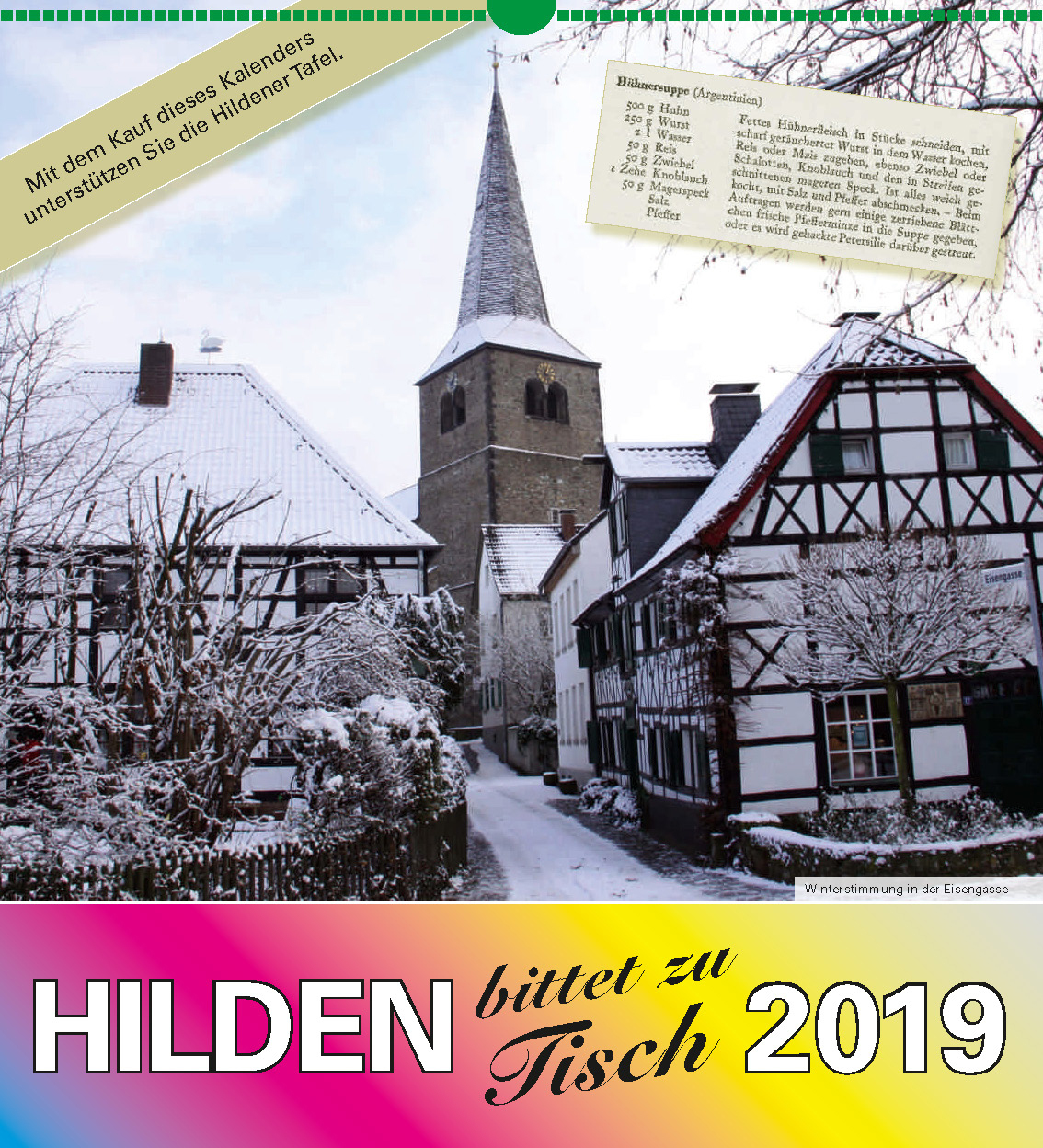 Ganz neu im Programm: "Hilden bittet zu Tisch 2019" mit aktuellen Motiven und Kochrezepten.