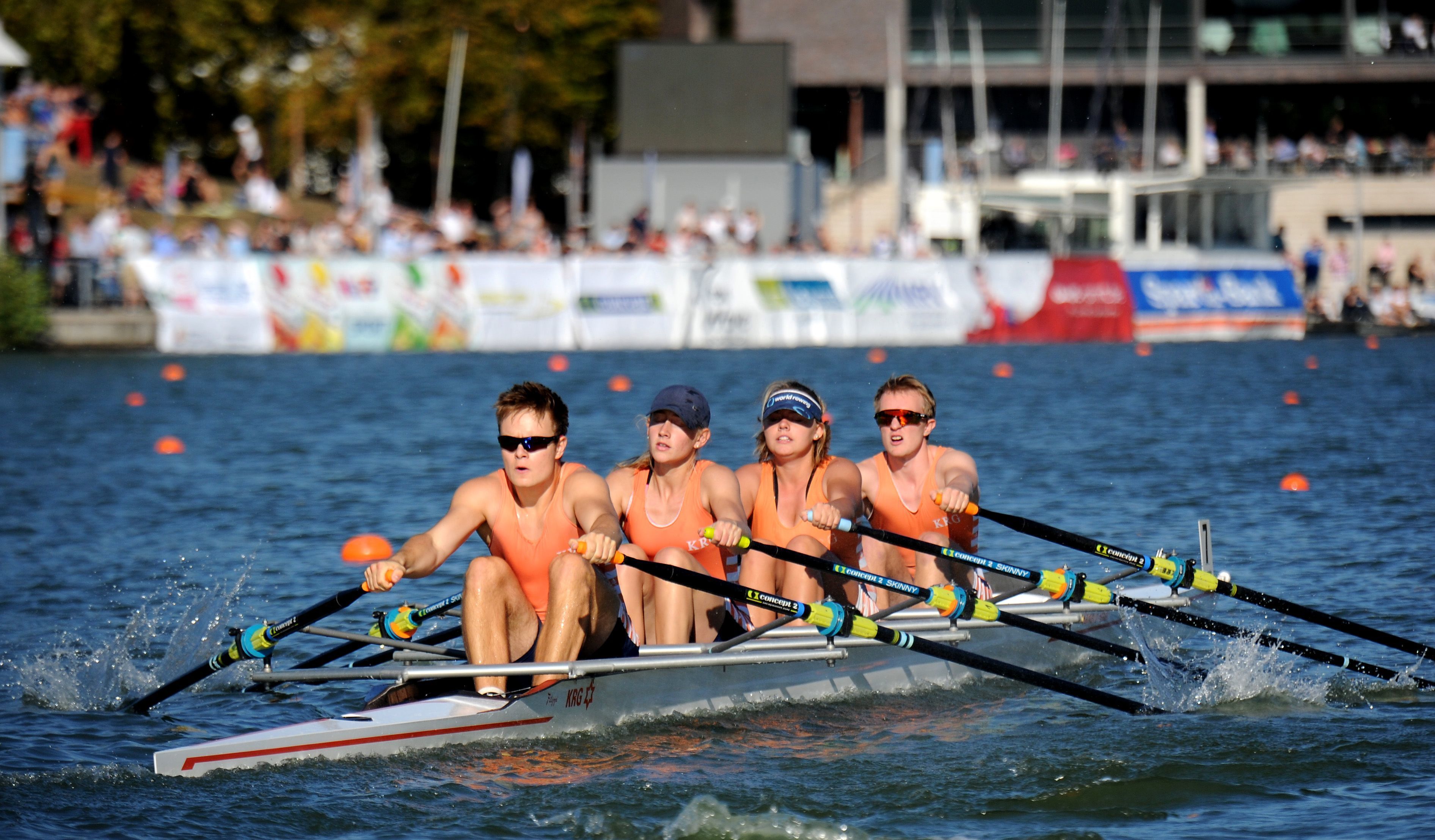 Im Junioren Mixed-Doppelvierer waren Nike Weber, Paula Burbott, Christoph Philips und Paul Rasch bei den 17/18-Jährigen nicht zu schlagen.