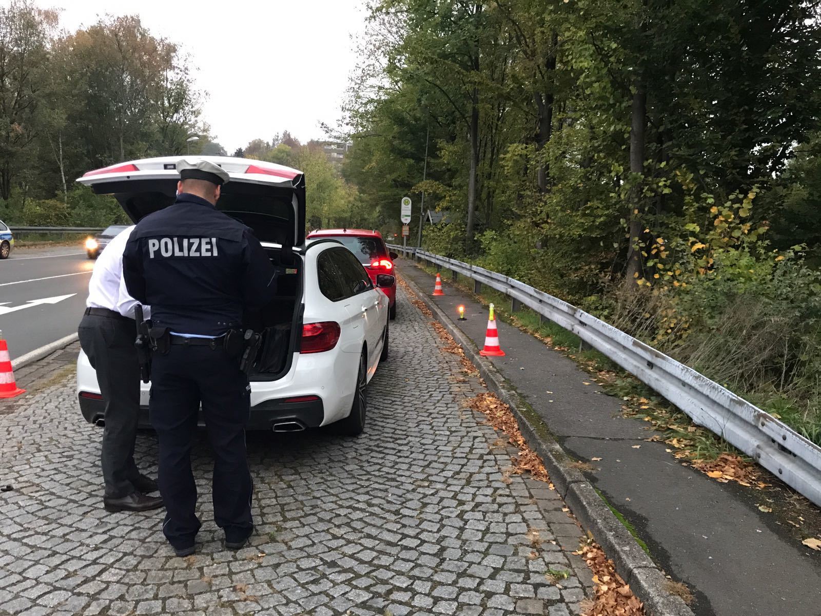 Eine Kontrollstelle im Rahmen des Sondereinsatzes.