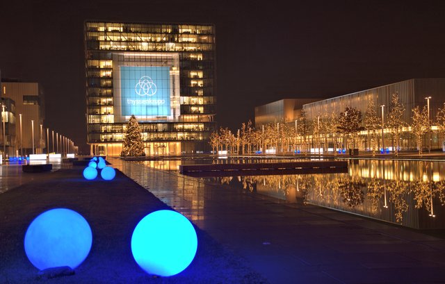 Thyssen Krupp Quartier zur Weihnachszeit in Essen