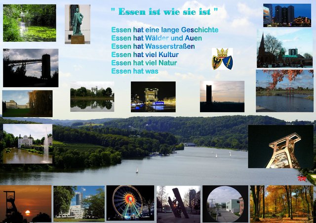 Eine Collage von Essen und deren Wahrzeichen, für mich