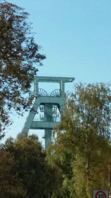 Mitten im Grünen.
Blick zum Bergbaumuseum.