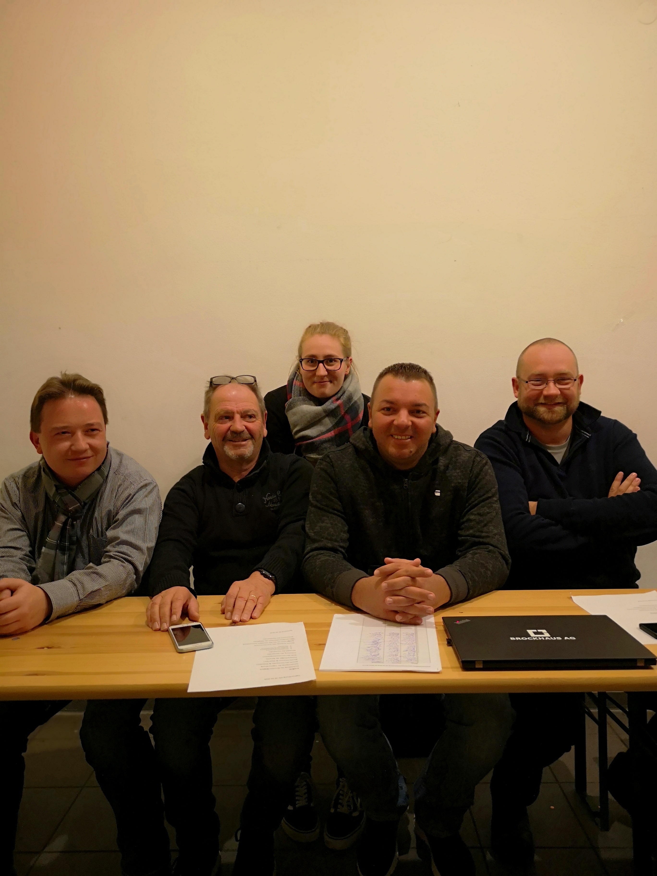 Der gewählte Vorstand, v.l.n.r.: Daniel Uffelmann, Eddy Hoffmann, Stefanie Werner, Christian Niekisch, Pawel Bartoszek